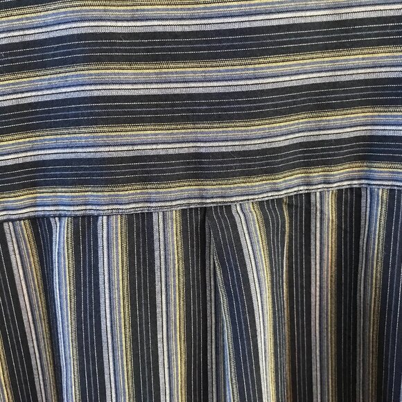 Puritan Striped Button-Down Shirt: Lightweight Blue Green, Mens LT 42/44 - Picture 4 of 10